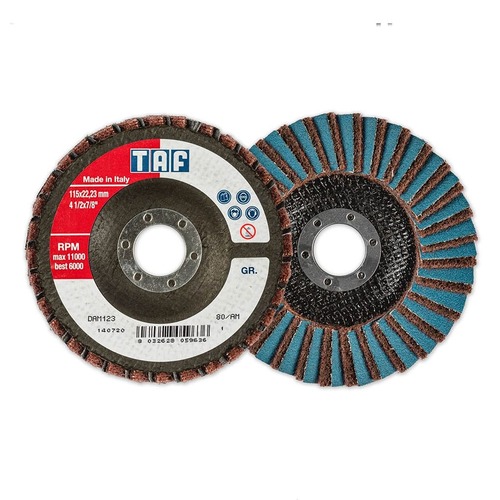 5 Pack- TAF 125x22mm COMBI ABRASIVE DISCS for angle grinders #60,#80,#150